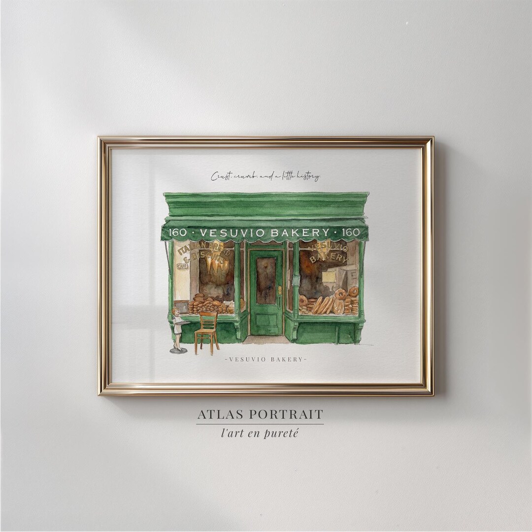 Storefront Portrait Custom Watercolor Storefront Portrait From Photo, Shop Front Painting ...