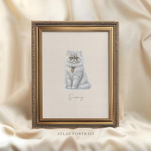 Custom Watercolor Cat Portrait, Hand Drawn Cat Lover Gift, Personalized Cat Painting from Photo, Pet Loss Illustration, Cat Memorial Gift
