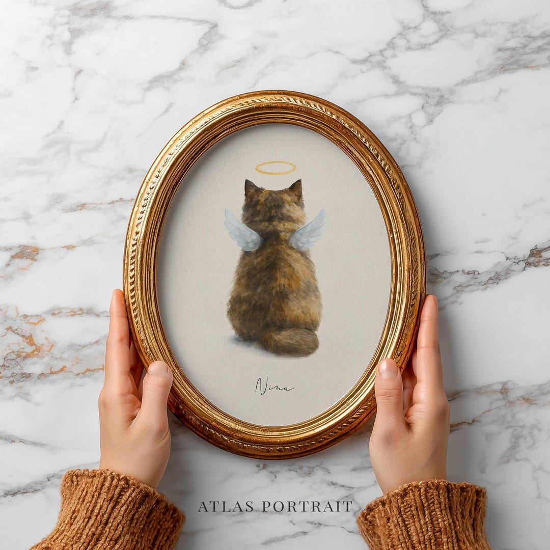 Custom Watercolor Cat Portrait From Photo | Hand Painted Pet Memorial ...