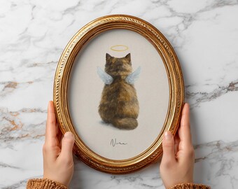 Custom Watercolor Cat Portrait From Photo | Hand Painted Pet Memorial Gift