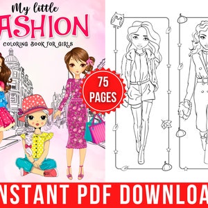 Mode Ausmalbilder | Mode Malbuch für Mädchen | 75 Digitale Malvorlagen (Printable PDF / Instant Download