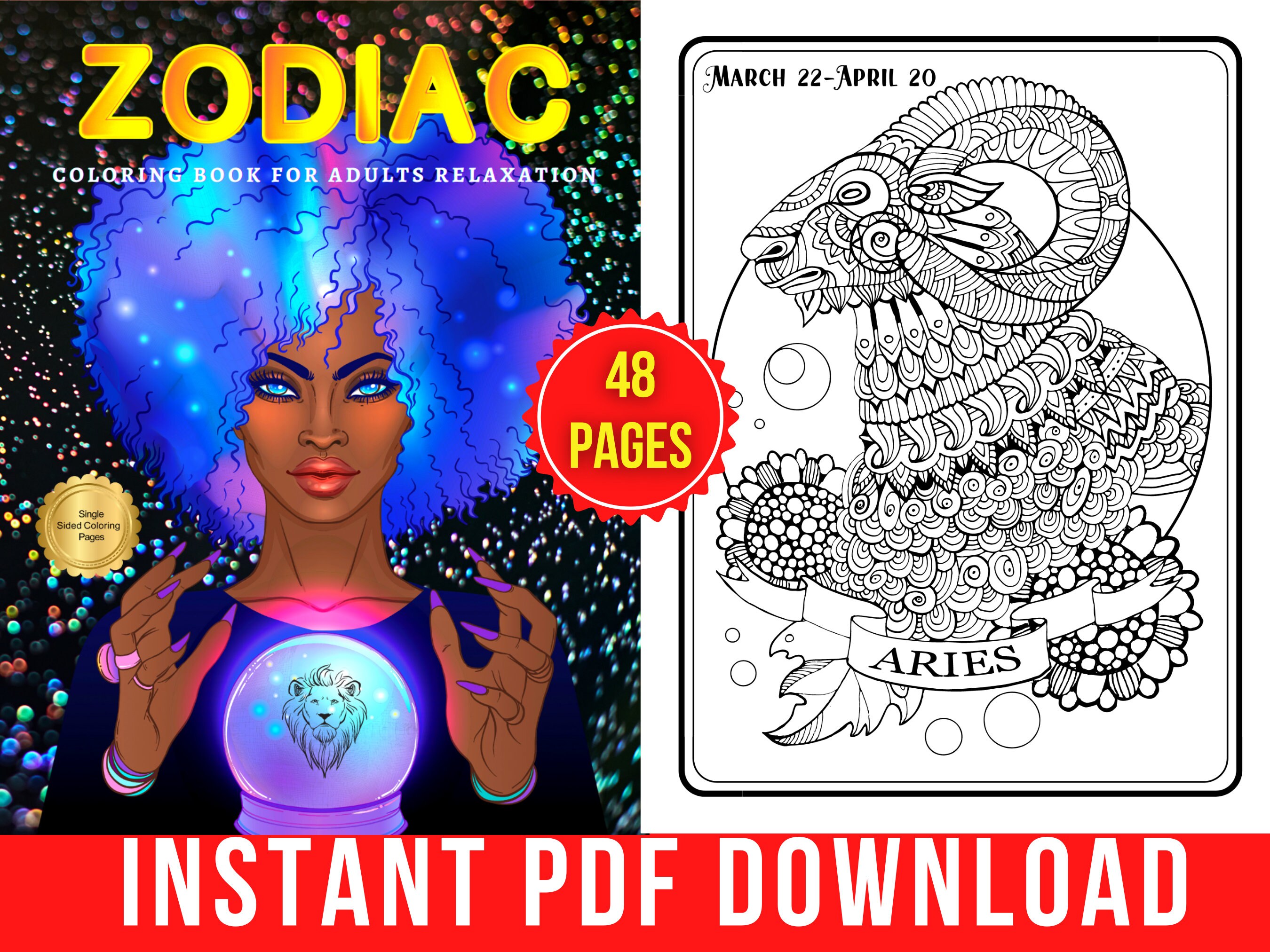 Zodiac Coloring Pages Zodiac Coloring Book for Adults and Teens Vol.2