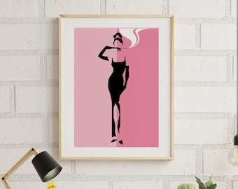 Audrey Hepburn Print, Breakfast At Tifanny’s Print, Silhouette Poster, Movie Memorabilia, Iconic Actress Art, Cinema Artwork, Classic Art