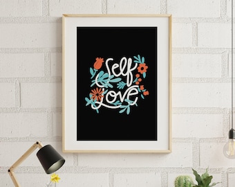 Self Love Print, Self Love Wandkunst, Retro Poster, Self Care Print, psychische Gesundheit Print, positive Affirmation Art, motivierend Print, Geschenk