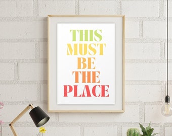 Talking Heads Print, This Must Be The Place Print, 70s Wall Print, Iconic Wall Art, Talking Heads Wall Art, Poster Print, Minimalist Decor