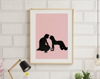 Dirty Dancing Print, Iconic Art Print, Movie Poster, Silhouette Wall Art, Iconic Dance Print, Retro Print, Dirty Dancing Poster, 80s Print