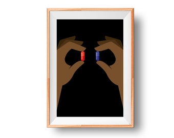 Matrix Inspired Poster, Minimalist Movie Poster, Wall Art Print, Printable Wall Art Print, Movie Print, Gift Idea, Illustration Poster