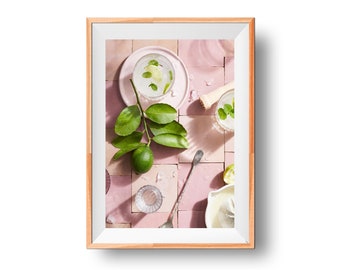 Mojito Artwork, Fresh Lime Print, Cocktail Wall Art, Mint Poster, Mojito Poster, Lime Slice Art, Refreshing Drink Print, Mint Leaf Art,