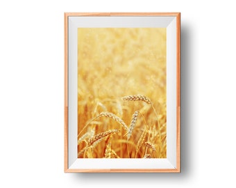 Cereal Crop Artwork, Botanical Poster Print, Nature Wall Art, Grain Field Photo, Agriculture Wall Art, Plant Life Print, Natural Poster