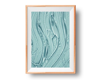 Liquid Gel Poster, Blue Cosmetic Art, Beauty Wall Print, Aqua Makeup Decor, Navy Gel Print, Cosmetic Poster Art, Turquoise Wall Decor