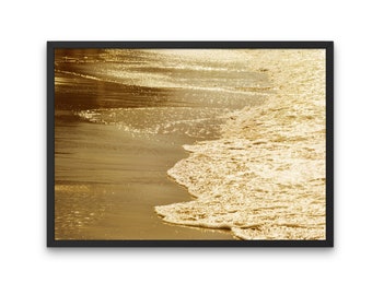 Golden Sunset Artwork, Ocean Print, Beach Wall Poster, Nature Inspired Art, Sea Print, Coastal Wall Decor, Natural Scenery Wall Poster