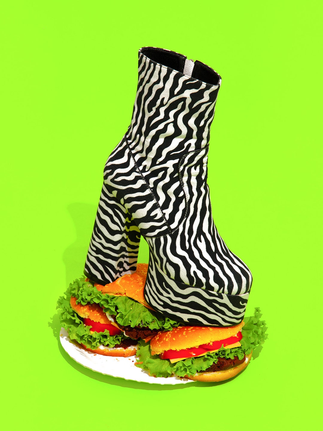 Fast Food Art Burger Poster Burger Boots Print Fashion Etsy