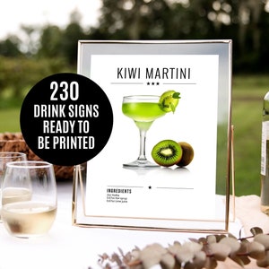 Cocktail Drink Sign Template Drink Sign Wedding Drink Recipe Sign