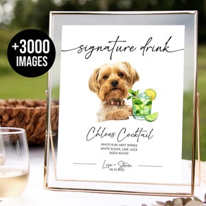 Dog Signature Drink Sign Signature Drink Sign With Pet Pet Signature Drink Sign Signature Cocktail Sign Dog Pet drink +3000 Drink Images