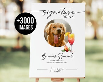 Dog Signature Drink Sign Signature Drink Sign With Pet Pet Signature Drink Sign Signature Cocktail Sign Dog Pet drink +3000 Drink Images