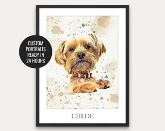 Pet Portrait from Photo Personalized Digital Dog Portrait Cat Portrait Custom Dog Portraits Custom Pet Art Cartoon Pet Portrait Dog Prints