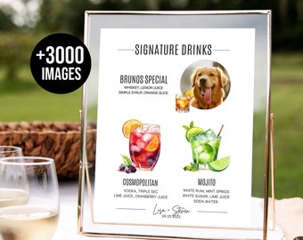 Hond kenmerkend drankbord Huisdier kenmerkend drankbord Kenmerkend drankje bord met huisdier kenmerkend cocktailbord Hond huisdier drankje +3000 drankafbeeldingen