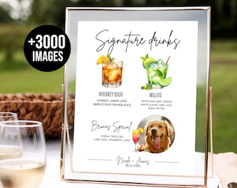 Signature Drink Dog Sign Pet Signature Cocktail Sign Signature Drink Sign Dogs  Dog Signature Drink Sign Pet Drink +3000 Drink Images