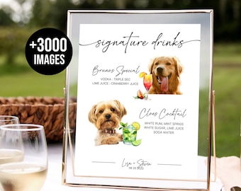 Dog Signature Drink Sign Signature Drink Sign With Pet Pet Signature Drink Sign Signature Cocktail Sign Dog Pet drink +3000 Drink Images