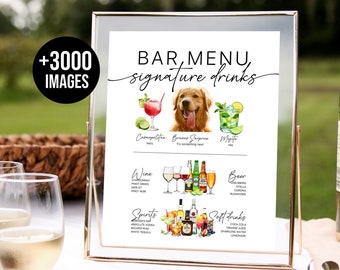 Pet Signature Drink Sign Dog Signature Cocktail Sign Signature Drink Sign Dogs  Signature Drink Dog Sign Pet Drink, +3000 Drink Images