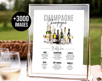 Champagne sign wedding, Champagne sign, Champagne bar menu, Champagne wedding sign, Bar menu wedding  + 3000 drink images