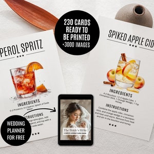 Modello di carte per ricette di bevande Schede di ricette per cocktail modificabili Carte per bevande Carte per cocktail Ricette fai da te Carte per bevande Menu Bar +3000 immagini di bevande