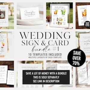 Signs and cards bundle for your wedding.