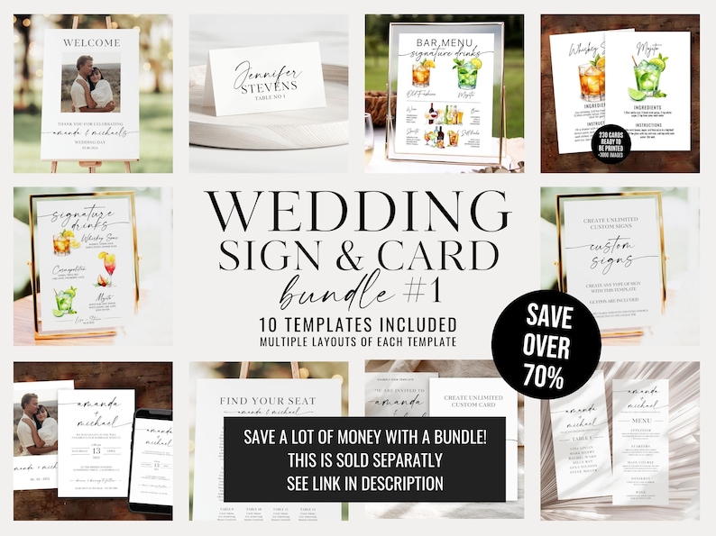 Signs and cards bundle for your wedding.