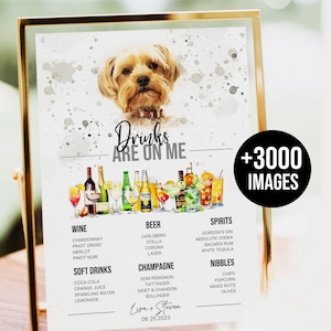 Bar Sign With Pet Dog Bar Menu Sign Pet Bar Sign Pet Portrait Bar Sign Dog Photo Bar Sign Template Portrait Bar Menu +3000 Drink Images