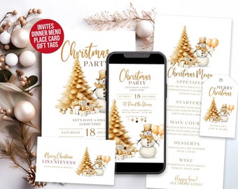 Christmas Invitation, Editable Christmas Party Invite, Christmas Card, Holiday Party, Christmas Party Printables, Party Invite