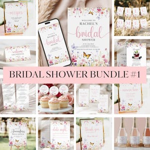 Bridal Shower Bundle, Wildflower Bridal Shower Bundle, Bridal Shower Invitation, Bridal Shower Games, Bridal Shower Sign, Bridal Shower Card