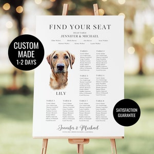Custom Dog Seating Chart Sign, Pet Seating Chart Sign, Custom Seating Chart, Seating Chart with Pets, Wedding Seating Chart, Custom Pet Sign
