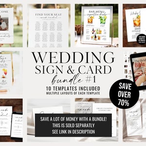 Wedding bundle with signs and card templates.