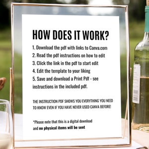 Cocktail Drink Sign Template Drink Sign Wedding Drink Recipe Sign