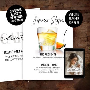 Modello di carte per ricette di cocktail Carte di ricette per bevande Download istantaneo Carte per cocktail Carte per ricette di bevande fai da te +3000 immagini di bevande WT85