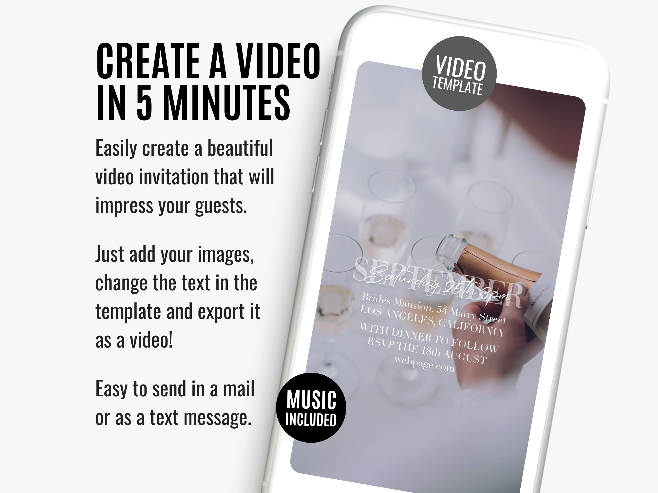 Wedding Video Invite Wedding Video Invitation Wedding Video Etsy