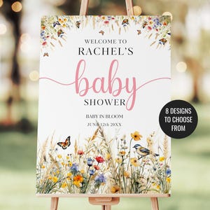 Wildflower Baby Shower Welcome Sign: Bohemian Floral Decor (Digital Download)