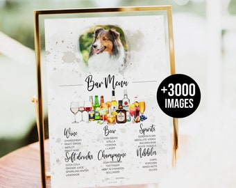 Bar Menu Pet Sign Dog Bar Menu Pet Bar Sign Dog Portrait Bar Sign Dog Photo Bar Template Pet Portrait Bar Menu +3000 Drink Images