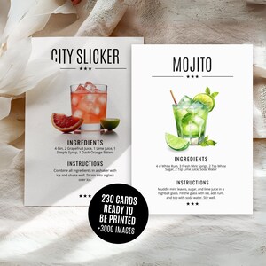 Cocktail Recipe Cards Template Editable Drink Recipe Cards Drink Cards Cocktail Recipe Cards Template Editable Drink Recipe Cards Drink Cards