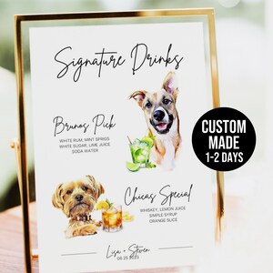 Signature Cocktail, Signature Drink Dog, Pet Signature Drink, Signature Drink Sign, Pet Drink Sign, Cat Signature Drink, Dog Drink Sign