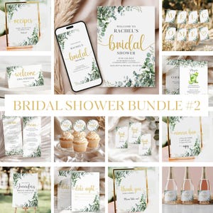 Bridal Shower Bundle, Eucalyptus Bridal Shower Bundle, Bridal Shower Invitation, Bridal Shower Games, Bridal Shower Sign, Bridal Shower Card