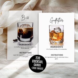 Cocktail Recipe Cards Template 230 Editable Drink Recipe Cards Instant Cocktail Recipe Cards Template 230 Editable Drink Recipe Cards Instant