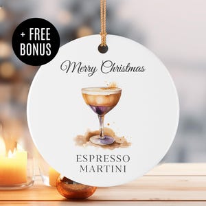 Drink Ornament with Recipe, Christmas Gift, Drink Lover, Cocktail Ornament, 3000 Drinks, Free Christmas & NYE Party Template Bundle