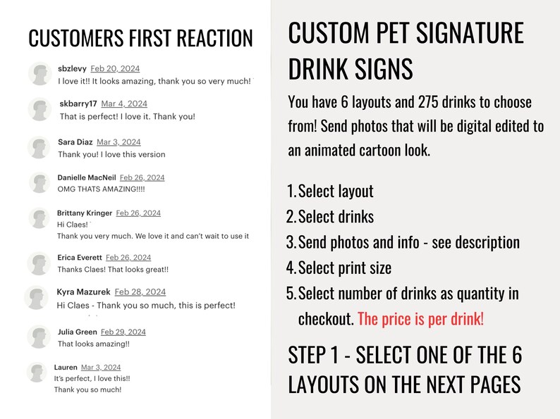 Custom dog signature drink sign Pet signature drink menu Custom bar menu Dog drink sign Pet drink sign Dog cocktail Signature Dog cocktail image 5