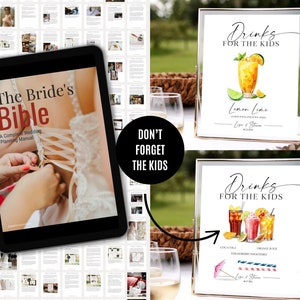 Create a single Signature Drink Signs and signature cocktail signs with this template. Or create Bar Menus for your wedding. This signature drink template includes over + 3000 watercolor cocktail and Drink Images