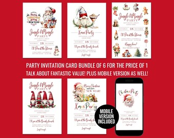 Christmas Party Invitation Bundle, Christmas Partie, Partyinvite, Christmas Parti, Party Invite Template, Christmasparty, Party Invite