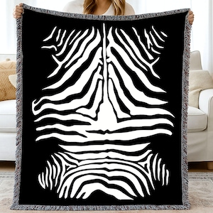 Woven Blanket Zebra Print, Personalized Woven Blanket, Animal Print Throw, Wedding Name Blanket,  Luxury Woven Zebra Blanket, Luxury Gift