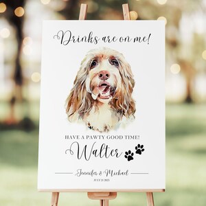 Personalized Watercolor Pet Portrait Wedding Welcome Sign (Digital Download)