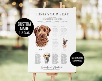 Custom Pet Seating Chart Template, Dog Seating Chart Sign, Custom Seating Chart, Wedding Seating Chart, Seating Chart with Pets, Custom Sign