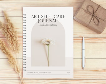 Diario de terapia de arte, indicaciones de terapia de arte, diario de salud mental, indicaciones de diario imprimibles, diario de cuidado personal, indicaciones de escritura